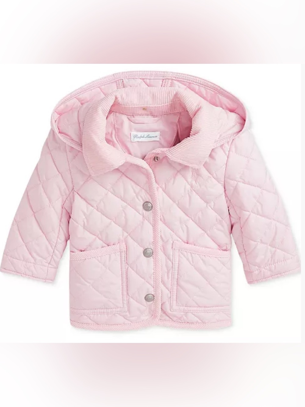 Ralph Lauren Baby Quilted Barn Jacket in Light Pink - 12M